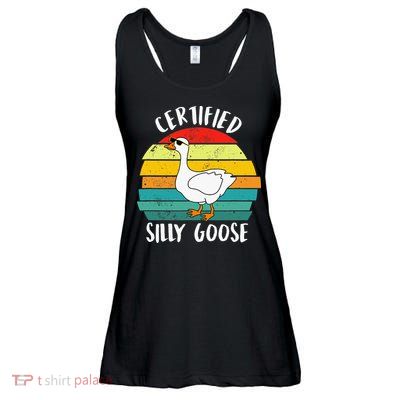 Certified Silly Goose Funny Goose Lover Farmer Farm Life Ladies Essential Flowy Tank