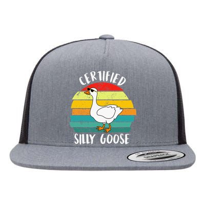 Certified Silly Goose Funny Goose Lover Farmer Farm Life Flat Bill Trucker Hat