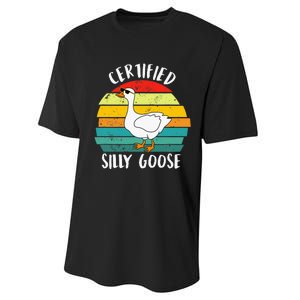 Certified Silly Goose Funny Goose Lover Farmer Farm Life Performance Sprint T-Shirt