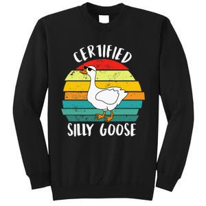 Certified Silly Goose Funny Goose Lover Farmer Farm Life Tall Sweatshirt