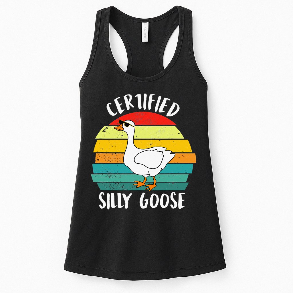 Certified Silly Goose Funny Goose Lover Farmer Farm Life Womens Tank Top