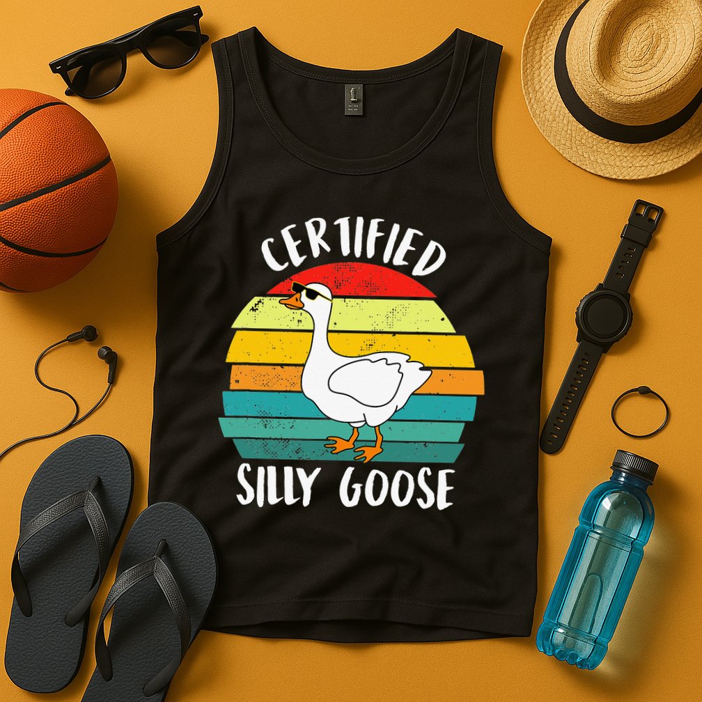 Certified Silly Goose Funny Goose Lover Farmer Farm Life Tank Top