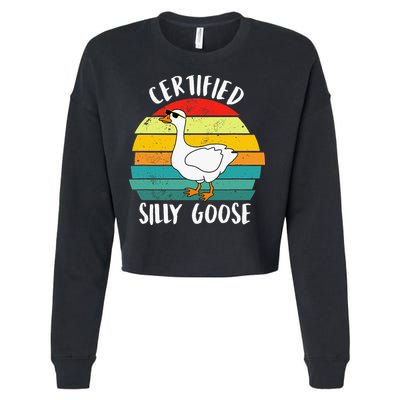 Certified Silly Goose Funny Goose Lover Farmer Farm Life Cropped Pullover Crew