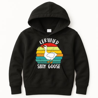 Certified Silly Goose Funny Goose Lover Farmer Farm Life Kids Hoodie