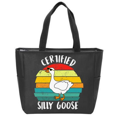 Certified Silly Goose Funny Goose Lover Farmer Farm Life Zip Tote Bag