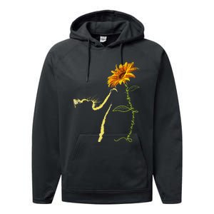 Cat Sunflower Gifts For Cat Lovers Cat Mom Cat Lady Performance Fleece Hoodie