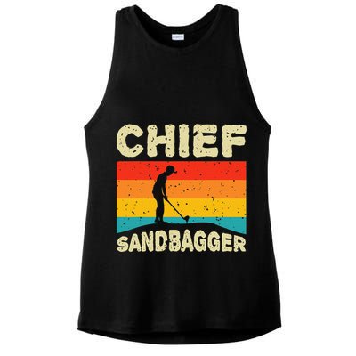 Chief Sandbagger Golfer Player Golf Lover Ladies PosiCharge Tri-Blend Wicking Tank