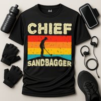 Chief Sandbagger Golfer Player Golf Lover Cooling Performance Crew T-Shirt