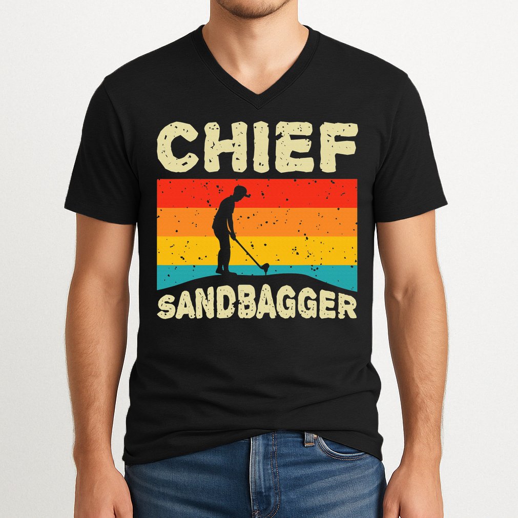 Chief Sandbagger Golfer Player Golf Lover V-Neck T-Shirt