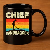 Chief Sandbagger Golfer Player Golf Lover 11oz C Handle Ceramic Mug
