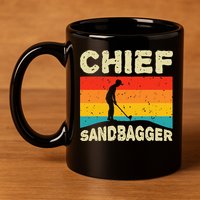 Chief Sandbagger Golfer Player Golf Lover 11oz C Handle Ceramic Mug