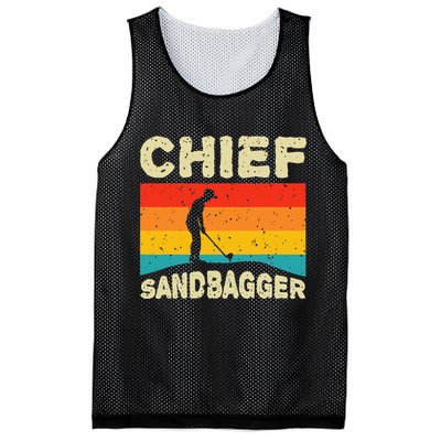Chief Sandbagger Golfer Player Golf Lover Mesh Reversible Basketball Jersey Tank