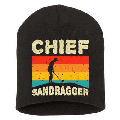 Chief Sandbagger Golfer Player Golf Lover Short Acrylic Beanie