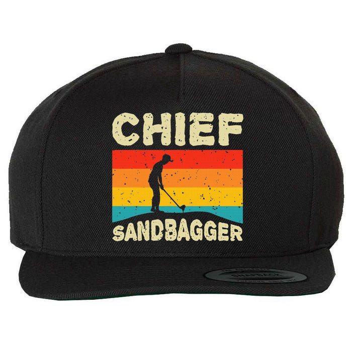 Chief Sandbagger Golfer Player Golf Lover Wool Snapback Cap