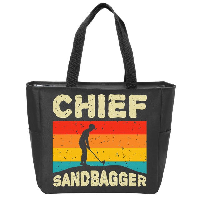 Chief Sandbagger Golfer Player Golf Lover Zip Tote Bag