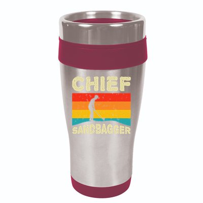 Chief Sandbagger Golfer Player Golf Lover 16oz Travel Tumbler