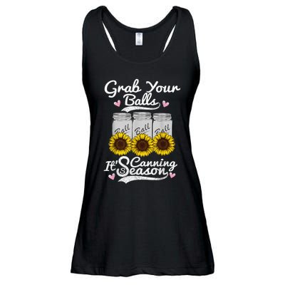 Canning Sunflower Grab Your Balls Its Canning Season Ladies Essential Flowy Tank