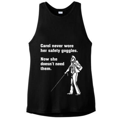 Carol Safety Goggles Funny Science T Chemistry Ladies PosiCharge Tri-Blend Wicking Tank