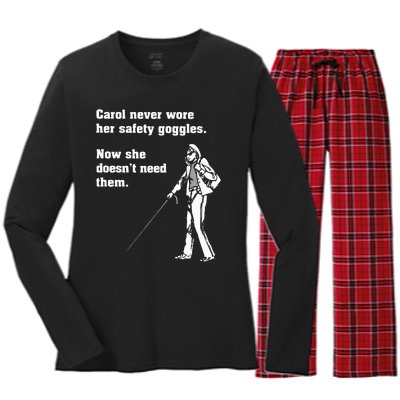 Carol Safety Goggles Funny Science T Chemistry Women's Long Sleeve Flannel Pajama Set 