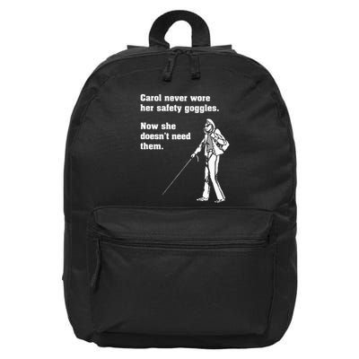 Carol Safety Goggles Funny Science T Chemistry 16 in Basic Backpack