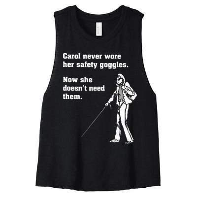 Carol Safety Goggles Funny Science T Chemistry Women's Racerback Cropped Tank