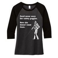 Carol Safety Goggles Funny Science T Chemistry Women's Tri-Blend 3/4-Sleeve Raglan Shirt