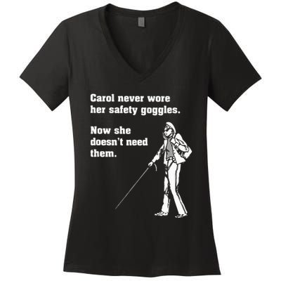 Carol Safety Goggles Funny Science T Chemistry Women's V-Neck T-Shirt