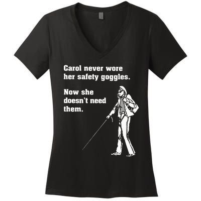 Carol Safety Goggles Funny Science T Chemistry Women's V-Neck T-Shirt