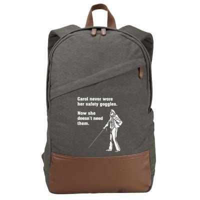 Carol Safety Goggles Funny Science T Chemistry Cotton Canvas Backpack