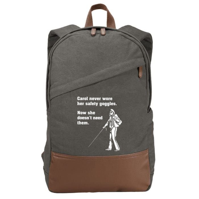 Carol Safety Goggles Funny Science T Chemistry Cotton Canvas Backpack