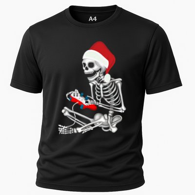 Christmas Skeleton Gamer Video Gaming Performance Shirt