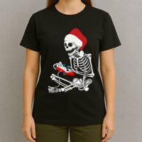 Christmas Skeleton Gamer Video Gaming T-Shirt
