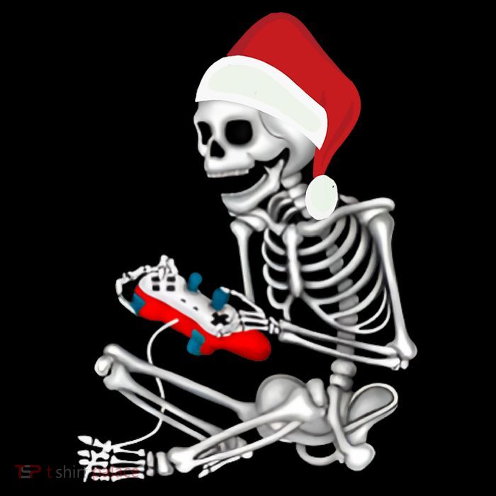 Christmas Skeleton Gamer Video Gaming Drawstring Bag