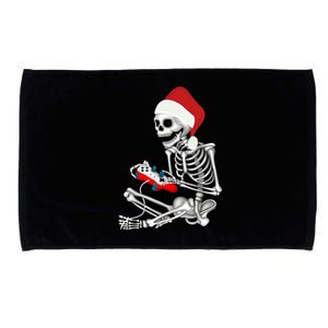 Christmas Skeleton Gamer Video Gaming Microfiber Hand Towel