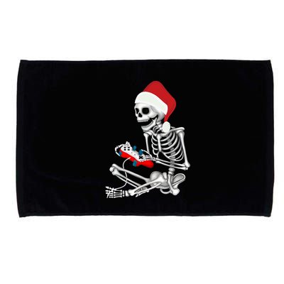 Christmas Skeleton Gamer Video Gaming Microfiber Hand Towel