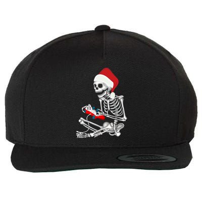 Christmas Skeleton Gamer Video Gaming Wool Snapback Cap