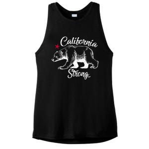 California Strong Grizzly Bear Ladies PosiCharge Tri-Blend Wicking Tank