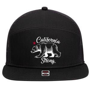 California Strong Grizzly Bear 7 Panel Mesh Trucker Snapback Hat