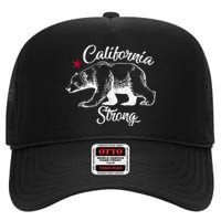 California Strong Grizzly Bear High Crown Mesh Back Trucker Hat