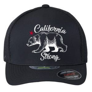 California Strong Grizzly Bear Flexfit Unipanel Trucker Cap