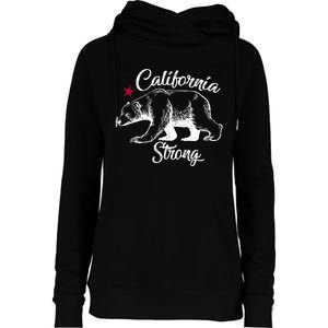 California Strong Grizzly Bear Womens Funnel Neck Pullover Hood