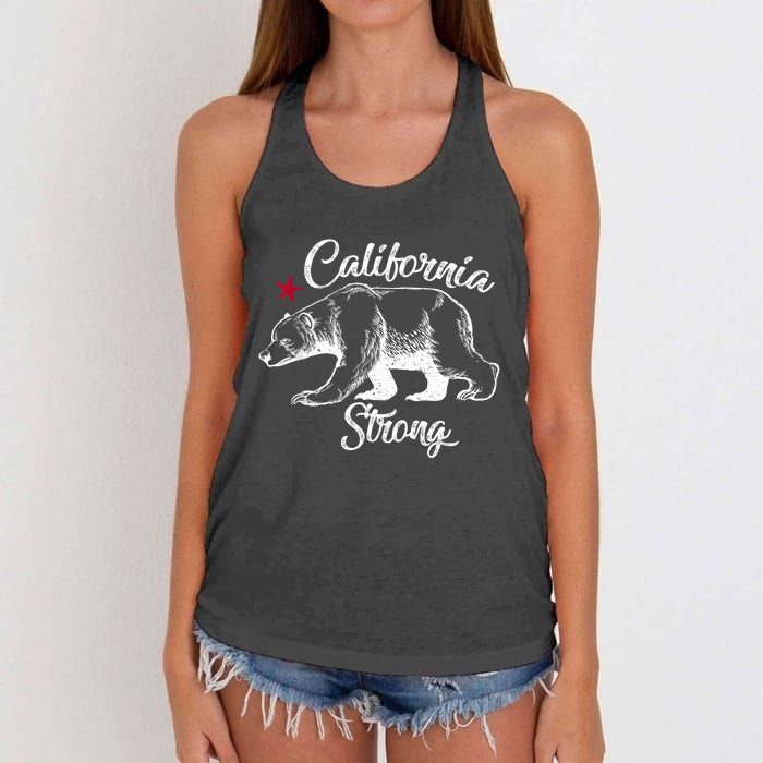 California Strong Grizzly Bear Women's Knotted Racerback Tank