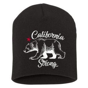 California Strong Grizzly Bear Short Acrylic Beanie