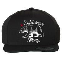 California Strong Grizzly Bear Wool Snapback Cap