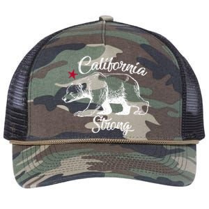 California Strong Grizzly Bear Retro Rope Trucker Hat Cap