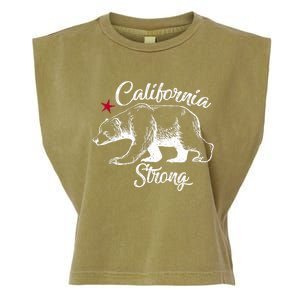 California Strong Grizzly Bear Garment-Dyed Women's Muscle Tee