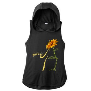 Cat Sunflower Gifts For Cat Lovers Cat Mom Cat Lady Ladies PosiCharge Tri-Blend Wicking Draft Hoodie Tank