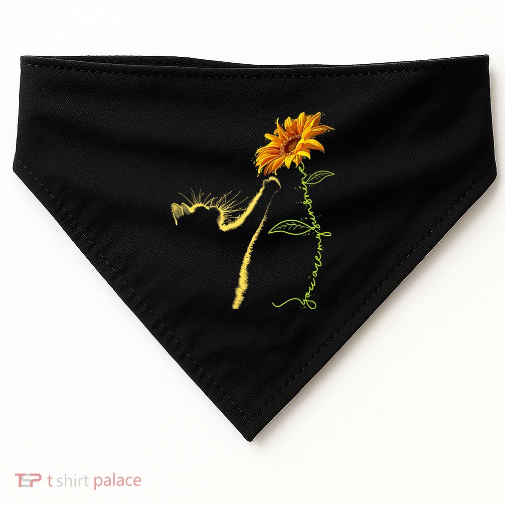 Cat Sunflower Gifts For Cat Lovers Cat Mom Cat Lady USA-Made Doggie Bandana
