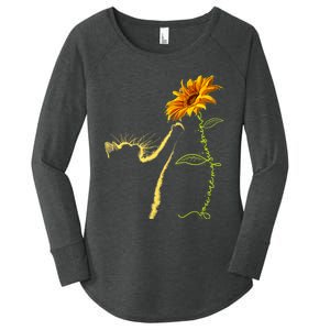 Cat Sunflower Gifts For Cat Lovers Cat Mom Cat Lady Women's Perfect Tri Tunic Long Sleeve Shirt