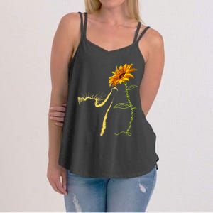 Cat Sunflower Gifts For Cat Lovers Cat Mom Cat Lady Women's Strappy Tank